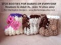 CROCHET BOOTIES, baby, children, men and women sizes, Pattern #729