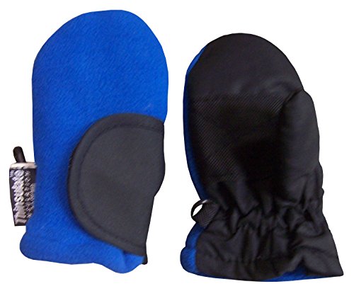 N'Ice Caps Baby Unisex Thinsulate And Waterproof Easy On Velcro Closing Mitten (12 months, royal/black)