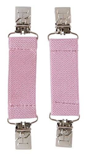 Sportoli™ Kids Elastic and Metal Glove and Mitten Clips with Snowman Accent - Pink