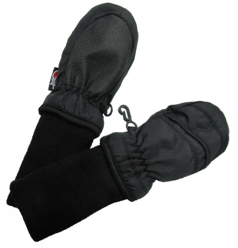 SnowStoppers Kid's Waterproof Stay On Winter Nylon Mittens Extra Small / 6-18 Months Black