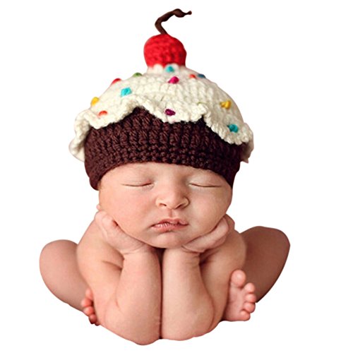 Ownmagi Newborn Baby Crochet Knit Cupcake Beanie Hat Photography Prop Costume