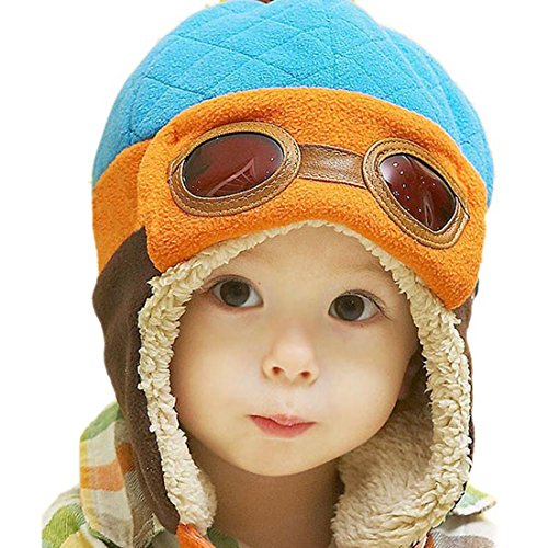 FEITONG Cute New kids Girls Boys Beanie Pilot Crochet Earflap Hats Winter Warm Cap Hat
