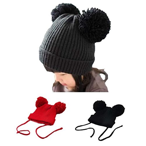 Baby Woolen Caps, Misaky Cute Winter Kids Girls Boys Warm Hats (Red)