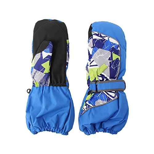 Kocome Children Winter Warm Ski Gloves Boys Girls Outdoor Sports Waterproof (XXS, Blue)