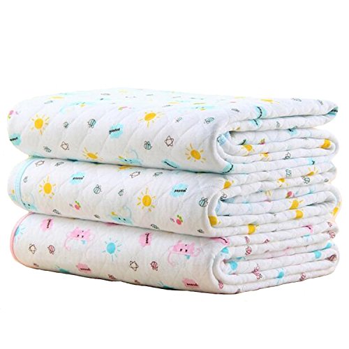 Baby Kid Mattress Waterproof Bedding Diapering Sheet Protector Menstrual Pads Pack of 3 (M (27.5x19.7inch))