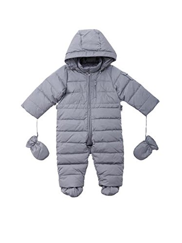 Oceankids Baby Boys Girls Grey Pram One-Piece Snowsuit Attached Hood 24M 18-24 Months