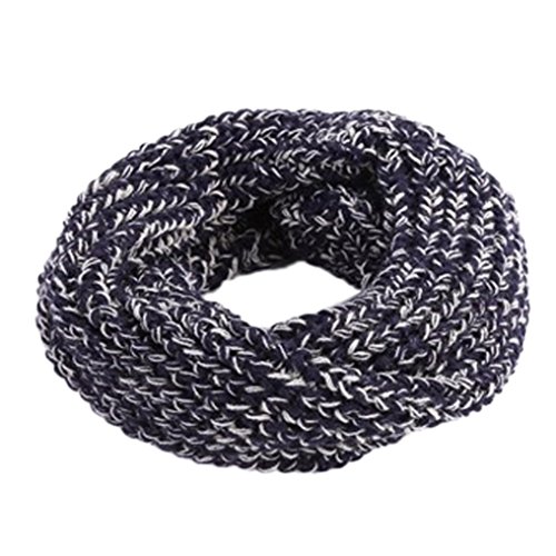 TAORE Knit Woolen Baby Scarf Neck Winter Warmer Neckerchief (Navy A)