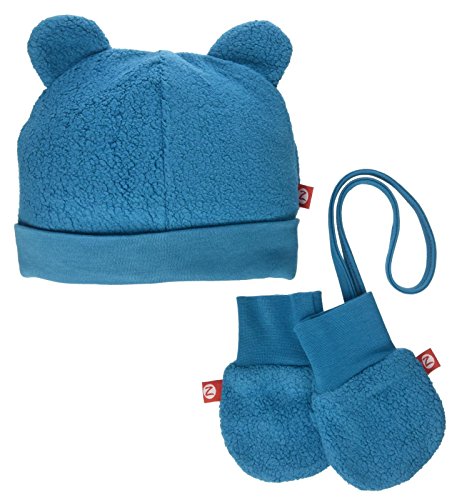 Zutano Cozie Fleece Hat & Mitten Set (Baby) - Pagoda - 24 Months