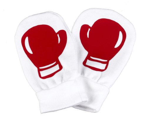 Spoilt Rotten - Red Boxing Baby 100% Organic Cotton Scratch Mittens