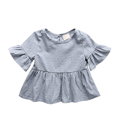 Baby Girl Dress, Lotus Leaf Style Toddler Dress / Dance Skirt for 1-4 Years,Grey,86(12-18 Month)