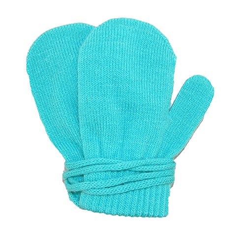 Dorfman Pacific Toddler Stretch Mittens on a String, Turquoise