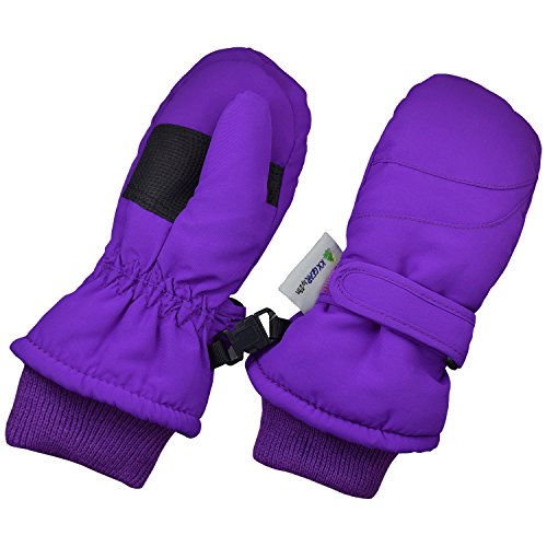 Children Toddlers and Baby Mittens Made With Thinsulate,and Fleece - Winter Waterproof Gloves - KX GEAR by Zelda Matilda,Purple,5-6 years