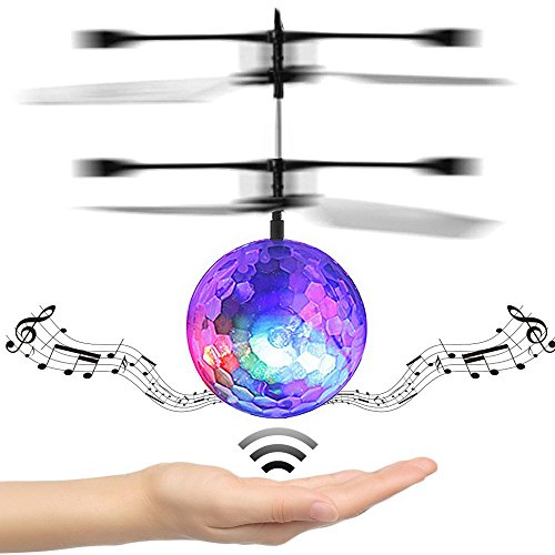 DORIC RC Flying Ball RC Drone Helicopter Ball Built-in Disco Music With Shinning LED