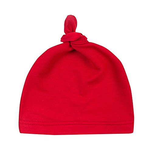 Menglihua Unisex Newborn Toddler Infant Cotton Soft Cute Lovely Adjustable Knot Hat Red One Size