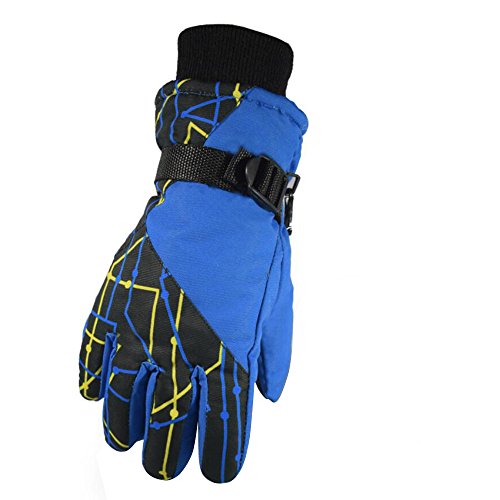 Children's Gloves Outdoor Ride Drive Gloves Windproof And Waterproof Gloves (Blue)