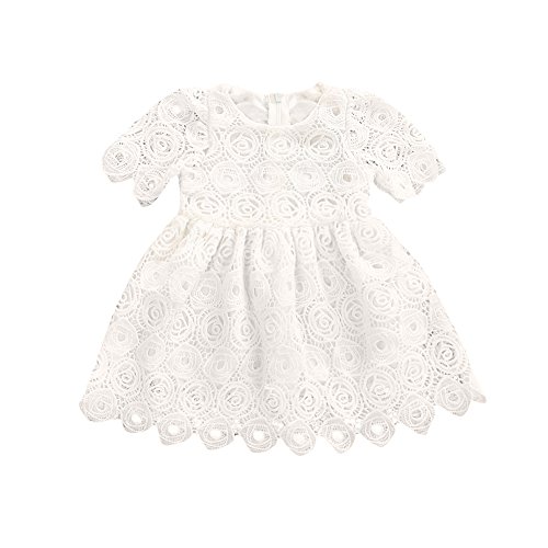 Memela Baby Girls Clothes, Layette Lace Short Sleeve Princess White 0-24 Months Infant Wear Spring/Summer (0-6 Months)