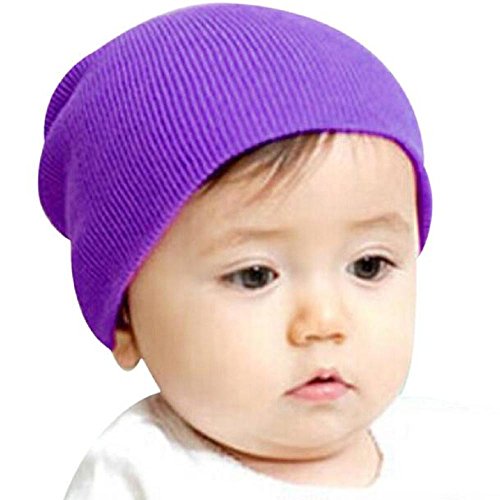Baby Hat, Yasalu Baby Beanie Boy Girls Soft Stretchy Winter Warm Cap (Purple)
