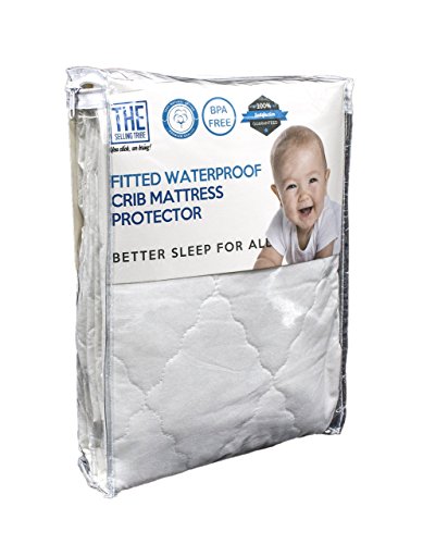 Waterproof Crib Mattress Cover | Organic Protector and Sheet Pad For Bedding | Hypoallergenic & Breathable Cotton, Elastic Fabric For A Snug Fit | Protects Baby,Toddler Against Dust Mites & Fluids