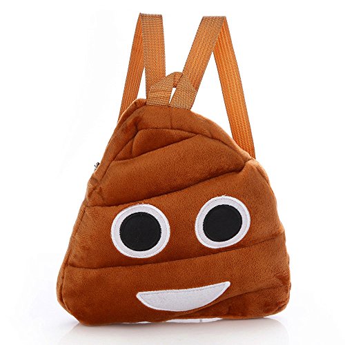 LTUI Cute Poo Emoji Emoticon Shoulder School Child Bag Backpack Satchel Rucksack Handbag for Kindergarten,Favors Goodie Gift Birthday (A)