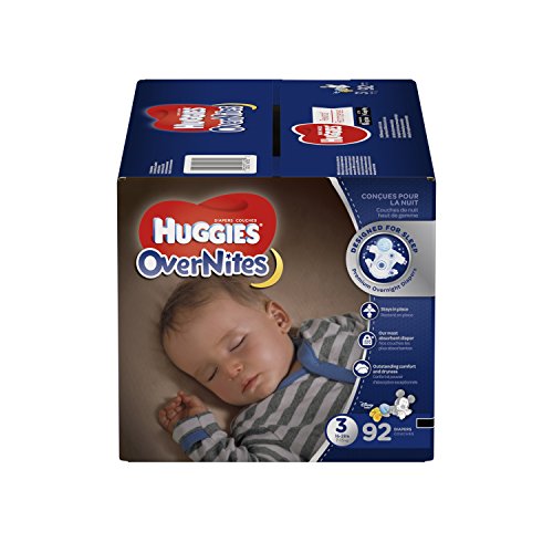 HUGGIES OverNites Diapers, Size 3, 92 ct., Overnight Diapers (Packaging May Vary)