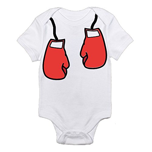 Future Boxer With Red Boxing Gloves on White Onesie Best Baby Gift Idea (0-3 Months)