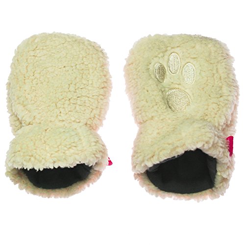 Magnetic Me Lined Winter Warm Fleece Baby Mittens with Magnet Clips 0-6 Cream