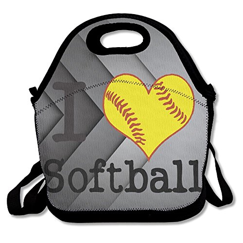 I Love Softball Heat Preservation Durable Lunch Bag For Picnic Large 11.4