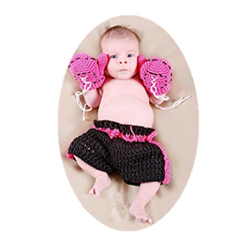 Newborn Baby Photography Props Boy Girl Photo Shoot Outfits Cute Boxing Style Crochet Knitted Costume Glove Pants