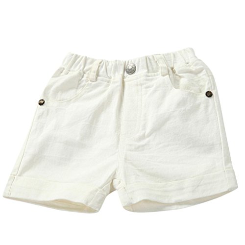 Lisin Summer Infant Toddler Kids Girls Boys Fsshion Solid Shorts Pants Beach Shorts Clothes (White, Size:3Years)
