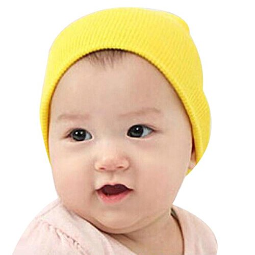 Baby Hat, Yasalu Baby Beanie Boy Girls Soft Stretchy Winter Warm Cap (Yellow)
