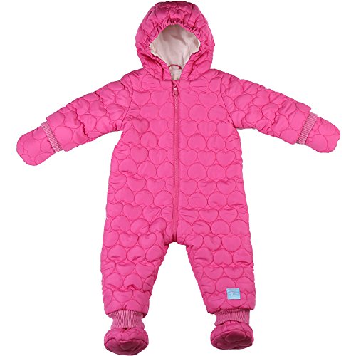 Oceankids Baby Boys Baby Girls Pink Infant Quilted Pram Hooded Jumpsuit 9-12 Months