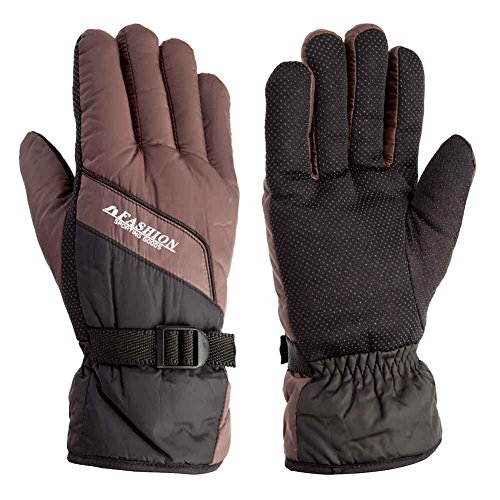 Winter Snow, Ski, Snowboard, Cold Weather Gloves fashion outdoor Gloves for Men & Women (coffee)
