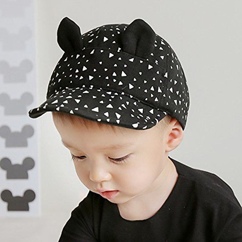 Zetti Baseball Hat for Boy Girl Kid Toddler Infant Cap Sun Cartoon - Black