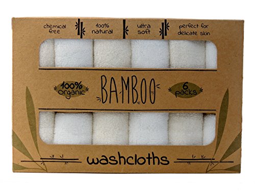 Bamboo Baby Collection 6 SUPER SOFT Baby Washcloths, 100% Natural Bath Towels, Perfect for Baby's Sensitive Skin, 6 Pack 10