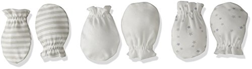 The Children's Place Baby Mittens (Pack Of 3), Simply White, 0-6 Months
