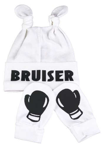 Spoilt Rotten - Bruiser Knot Hat & Boxing Gloves Scratch Mits Baby Set