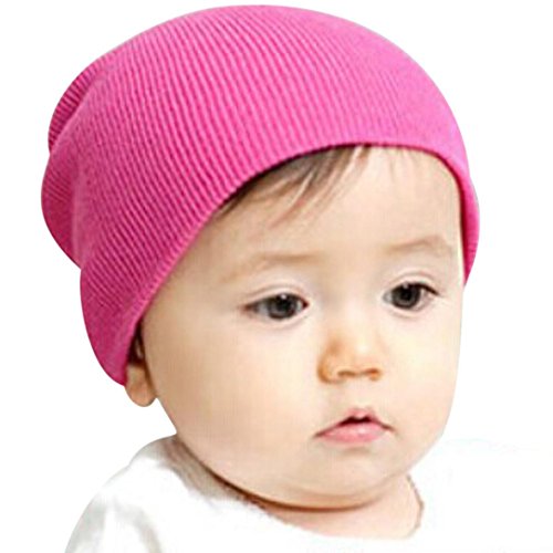 Winhurn Baby Beanie Boy Girls Soft Hat Children Winter Warm Kids Cap (Hot Pink)