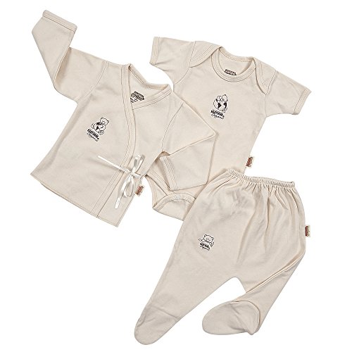 Baby Mink 100% Organic Cotton 3 Piece Set - Onesie, Shirt & Pant (3-6 Months)