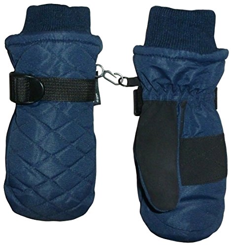 N'Ice Caps Kids Thinsulate and Waterproof Quilted Ski Mittens (2-3yrs, Navy)
