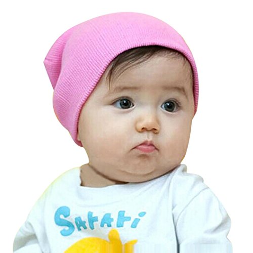 Winhurn Baby Beanie Boy Girls Soft Hat Children Winter Warm Kids Cap (Pink)