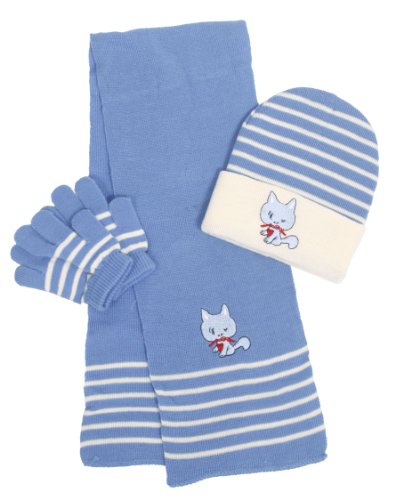 Simplicity Pretty Baby Children Cat Pattern Knit Gloves Hat and Scarf Set