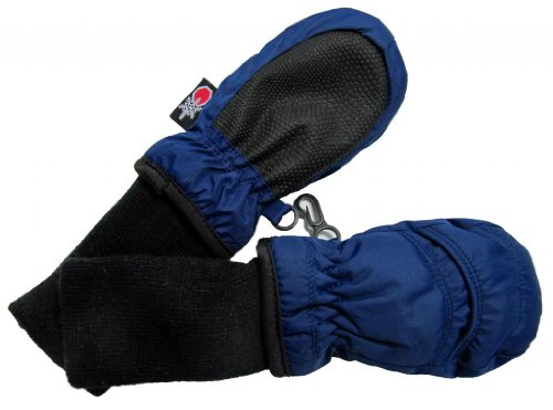 SnowStoppers Kid's Waterproof Stay On Winter Nylon Mittens Extra Small / 6-18 Months Navy blue