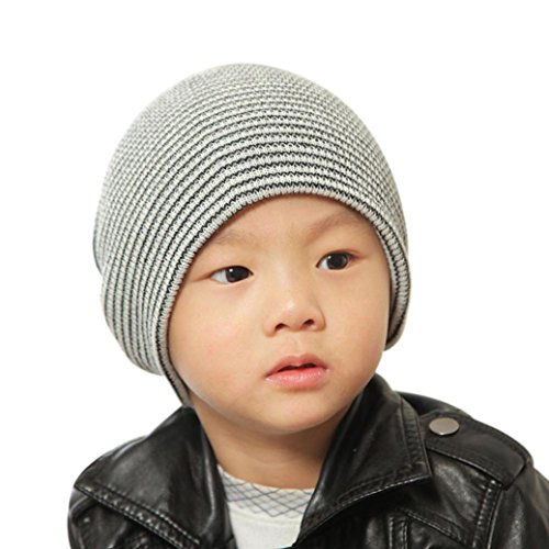 Winhurn Soft Warm Knitted Beanie Cap Hat for Baby Boy Girls in Winter (4 Months - 4 Years, Black)