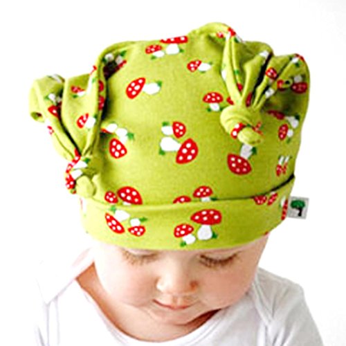 Mikey Store Kid Toddler Turtleneck Cap Horn Knotted Baby Hat Beanie Infant Cap (light green)