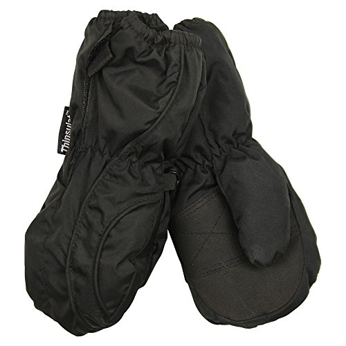 Toddler Boy's (2 - 4) Long Thinsulate Lined / Wateproof Ski Mittens - Black