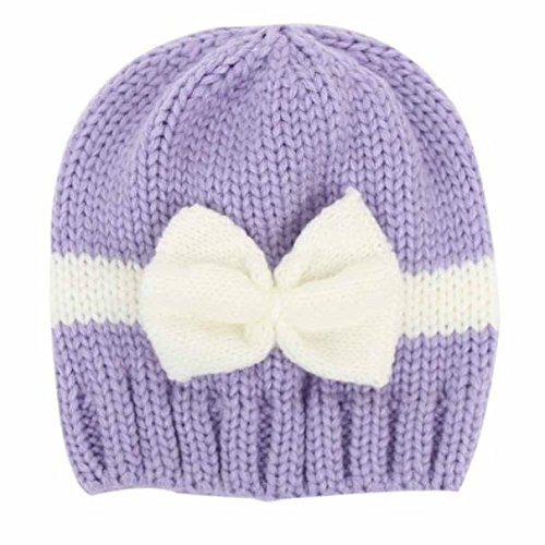 Mikey Store Newborn Baby Infant Toddler Knitting Wool Crochet Hat Soft Hat Cap (Purple)