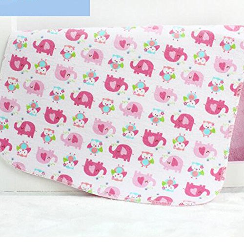 Fairy Baby Baby Changing Diaper Pad Portable Travel Home Waterproof Urine Mat Packing of 1(Pink Elephant,Size:30CM45CM)