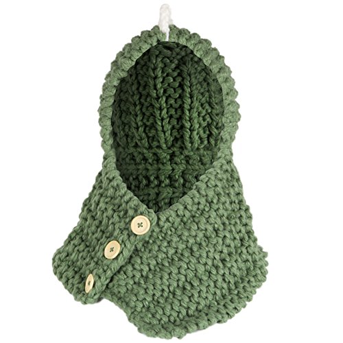 Ownmagi Cute Dinosaur Shawl Hat Knit Hat Baby Infant Toddler Kids Cap Warm Winter(GN)
