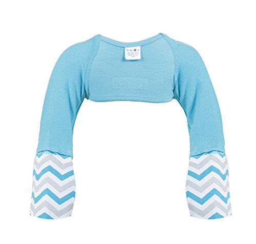 Scratch Me Not Flip Mitten Sleeves - Baby Boys' Girls' Stay On Scratch Mitts, 2T, Teal/Chevron