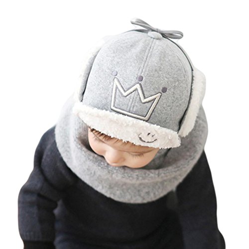 Mikey Store Baby Beanie Hat Cap Warm Cute Kids Toddler Knitted (White)